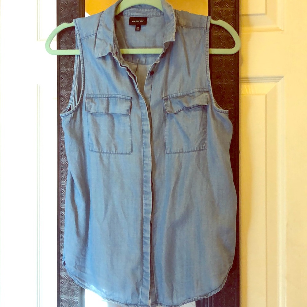 Chambray tank button up